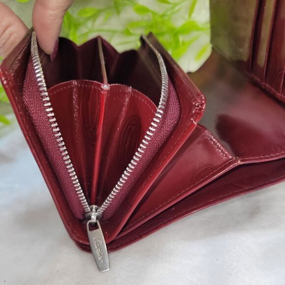 Authentic Cartier Burgundy Patent Leather Happy Birthday Continental Wallet - Picture 12 of 16